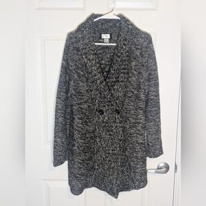 Motherhood Maternity Marled Shawl Collar Button Front Knit Cardigan Sweater